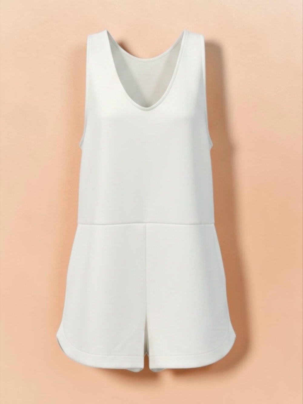 XL a new day Cream Sleeveless V-Neck Romper X-Large